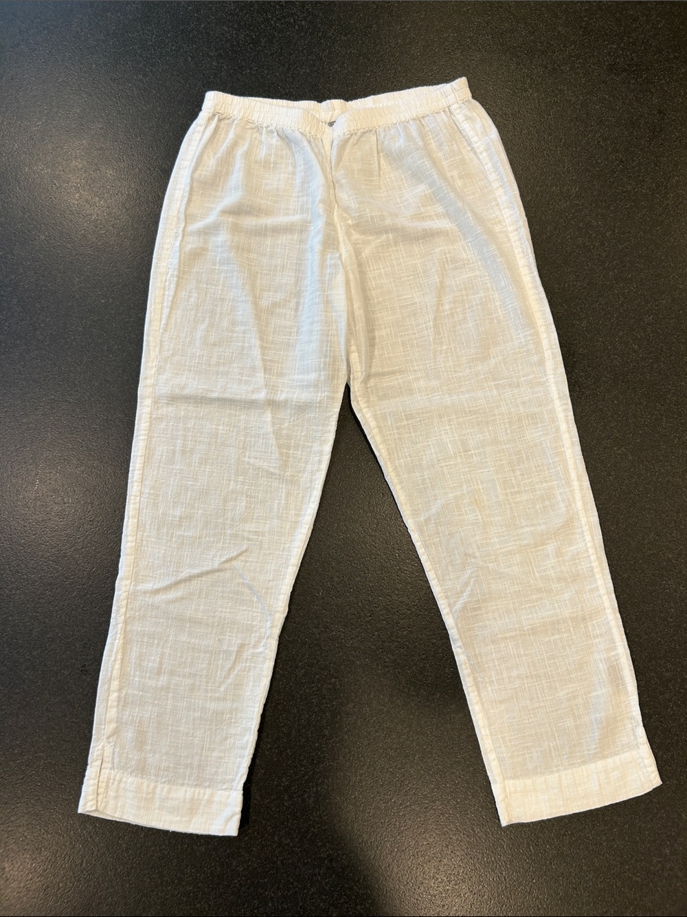 Women's Lightweight White Linen-Blend Pants